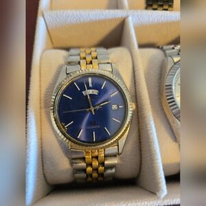 Seiko Blue and Gold Quartz Watch